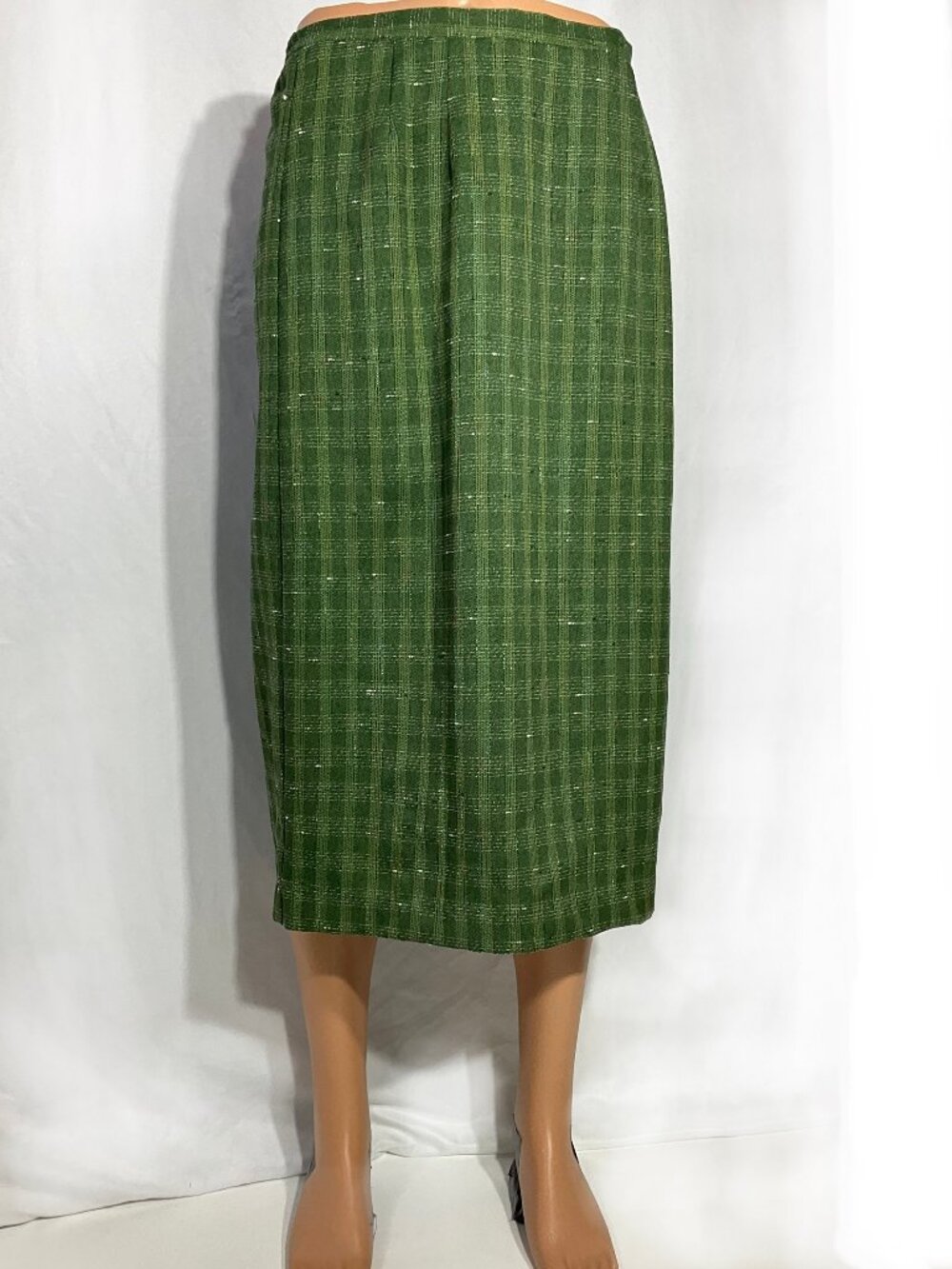 Sag Harbor Sz 12 Green Midi Plaid Pencil Skirt Womens - Picture 2 of 10